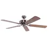 Image de Ventilateur de plafond sans éclairage Potkuri Pepeo en argent patiné - pâles réversibles chêne - osier 132 cm