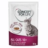 Image de 12x85g All Cats 10+ en gelée Concept for Life - Sachets et Boîtes pour Chat