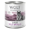 Image de 6x800g Senior Wild Hills canard, veau 0% céréales Wolf of Wilderness - Nourriture pour chien