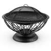 Image de Braséro de jardin - blumfeldt Tulip - Foyer de terrasse - Grille barbecue Ø60cm - Pare-étincelles - Charbon ou bois - Acier noir