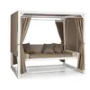 Image de Balancelle de jardin - blumfeldt Eremitage Luxury - Canapé balançoire - 236x210x180 cm - Auvent et rideaux - Polyester - Blanc