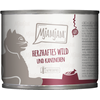 Image de MjAMjAM 6x200g gibier savoureux et lapin accompagnés de myrtilles fruitées nourriture humide pour chat