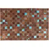 Image de Beliani, Tapis, Glianis Iron cuir patchwork 140 x 200 cm marron ALIAGA (140 x 200 cm)