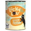 Image de 6x 400g Lucky Lou Lifestage Adult volaille & truite nourriture pour chat humide