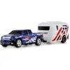 Image de Amewi RC Pickup Die Cast avec remorque de caravane 1:64 RTR bleu
