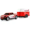 Image de Amewi RC Pickup Die Cast avec remorque à chevaux 1:64 RTR rouge