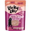 Image de 12x70g Extra Food Filet de thon en bouillon Lucky Lou nourriture humide pour chat