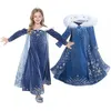 Image de Robe de Princesse Elsa FONGWAN Cosplay Déguisements Partie - Bleu 110cm