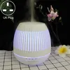 Image de Purificateur LED évidé 400ml grain de bois lumière colorée Prise UK Blanc