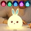 Image de Lapin LED veilleuse enfants multicolore capteur tactile bébé robinet éclairage bébé enfants lampe de chevet