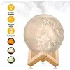 Image de Humidificateur d'air 880ml beige diffuseur d'arôme avec led lunaire veilleuse