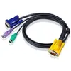 Image de ATEN - Câble clavier / vidéo / souris (KVM) - 15 pin D-Sub (DB-15) (M) pour PS/2, HD-15 (VGA) (M) - 3 m - pour KVM on the NET CS1708, CS1716; MasterView ACS-1208, ACS-1216; Slideaway ACS1208, ACS1216