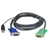 Image de ATEN 2L-5201U - Câble clavier / vidéo / souris (KVM) - USB, HD-15 (VGA) (M) pour SPHD 15 broches (M) - 1.2 m - pour KVM on the NET CS1708i, CS1716i