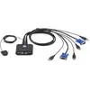 Image de Aten CS22U, commutateur KVM à 2 ports, USB, VGA, Câble pour commutateur KVM