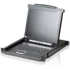 Image de Aten CL1000N console KVM, 19/" LCD, VGA, PS/2, clavier D (CL1000N D), Commutateur KVM, Noir