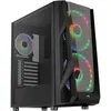 Image de AeroCool NightHawk Duo - Tour - ATX étendu - panneau latéral fenêtré (verre trempé) - pas d'alimentation (ATX) - noir - USB/Audio