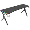 Image de Bureau Gamer Mars Gaming MGDXLRGBW Ergonomique Support Casque et Boissons Metal 160x60cm RGB Noir