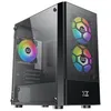 Image de XIGMATEK OREO - MT - micro ATX - panneau latéral fenêtré (verre trempé) - pas d'alimentation (ATX / PS/2) - noir - USB/Audio