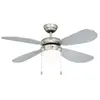 Image de VAXCEL CLASSIC VENTILATEUR DE PLAFOND AVEC SYSTÈME D'ÉCLAIRAGE ARGENTÉ