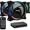 Image de AeroCool Ventilateur Eclipse 12 Pro ARGB, paquet de 3, avec contrôleur (120 mm, 3x), Ventilateur PC, Noir