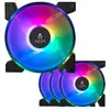Image de Azza Lot de 4 Ventilateurs boitier Hurricane II RGB - 12cm (Noir)
