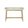 Image de Bureau Design avec Plateau Coulissant "St James" 116cm Chêne & Blanc