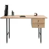 Image de Bureau 2 tiroirs 112x60x76 cm chêne et noir