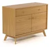 Image de Buffet 2 portes 1 tiroir 100x40x75 cm décor chêne naturel