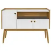Image de Buffet 3 Portes & 1 Niche "Farsta" 115cm Chêne & Blanc