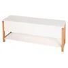 Image de Banc de rangement 120x35x48 cm blanc et chêne - PAIDE