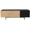 Image de Meuble TV 3 Portes "Jugend" 150cm Chêne & Noir
