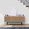 Image de Meuble TV 3 portes 75x175x45 cm naturel et noir - ORION