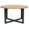 Image de Table Basse Ronde "Camden" 80cm Chêne & Noir