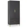 Image de Armoire 2 Portes Design "Kobe" 195cm Gris