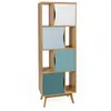 Image de Bibliothèque Design "Avon" 191cm Naturel & Bleu