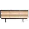 Image de Buffet 4 Portes & 2 Niveaux "Stripe" 161cm Chêne & Noir