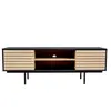 Image de Meuble TV Design "Stripe" 150cm Chêne & Noir