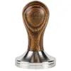 Image de Sorso Tasseur de barista, en acier inoxydable, avec un manche en bois, 58 mm - Marron, Machine à café : accessoires, Marron