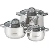 Image de Maestro MR-2120-6L Un ensemble de pots de 6 éléments, Poêle + casserole, Argent, Gris