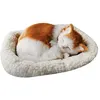 Image de Peluche chat Endormi 33cm J-multicolore