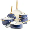 Image de Greenpan Pannenset(CC008493001), Poêle + casserole, Bleu, Or