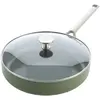 Image de BK Sublime Olive Green Stoofpan met keramische antikleeflaag met deksel 28cm (CC009077001), Poêle + casserole, Vert
