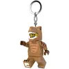 Image de LEGO, Unisexe, Porte-clés, Minifigures Schlüsselanhänger mit Leuchtfunktion T-Rex Kostüm-Fan 8 cm, Marron