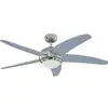 Image de Ventilateur de plafond argenté avec lampe bendan - 132 cm