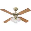 Image de Westinghouse "princess" trio celing ventilateur laiton antique avec verre dépoli