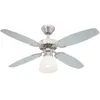 Image de Capitol 105 cm Brushed Steel Indoor Ceiling Fan, Light Kit with Opal Frosted Glass
