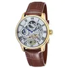 Image de EARNSHAW LONGITUDE Montre automatique boîtier rond bracelet cuir véritable Marron