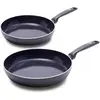 Image de Greenpan Torino Ensemble de casseroles en céramique 24 + 28 cm, Poêle + casserole, Noir