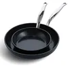 Image de Set de 2 Poêles Barcelona pro 20 et 28 cm + protecteur - Greenpan - Noir - Céramique