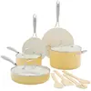 Image de Greenline Porpoise Geel 12-delige pannenset - inductie - anti-aanbak - PFAS-vrij, Poêle + casserole, Jaune